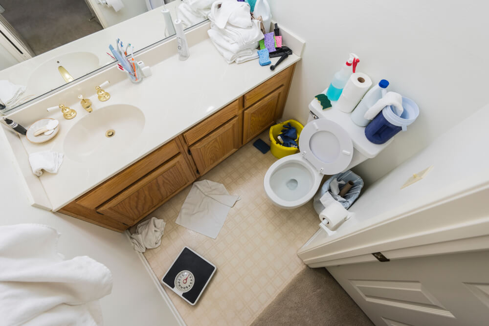 birds eye view of a bathroom.