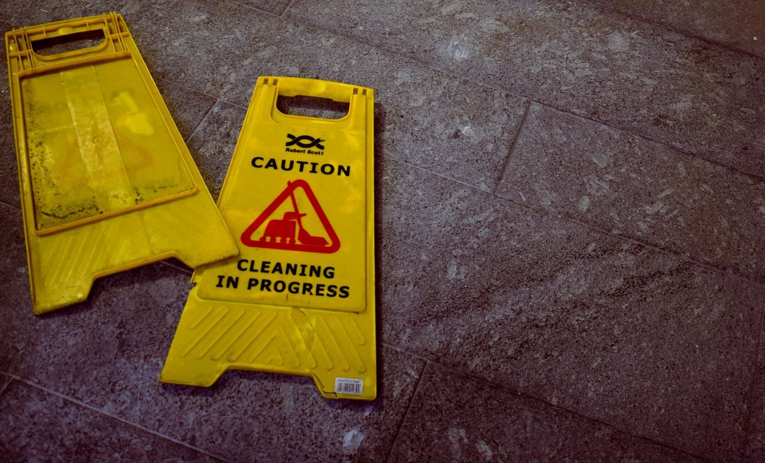 cleaning in progress sign.